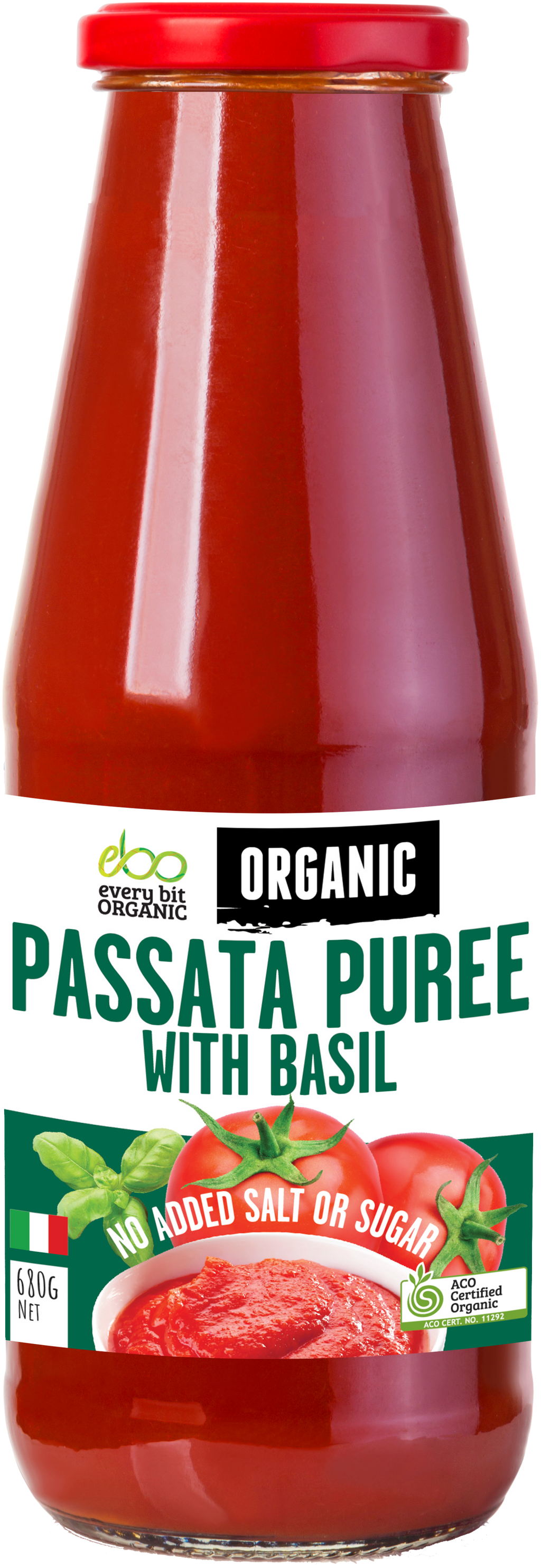 Organic Passata Puree with Basil 680g