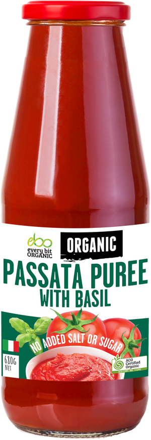Organic Passata Puree with Basil 680g